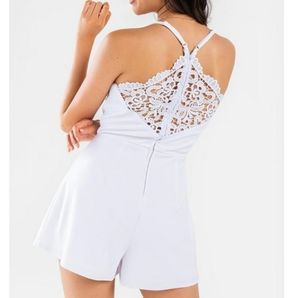 New women's boutique white romper